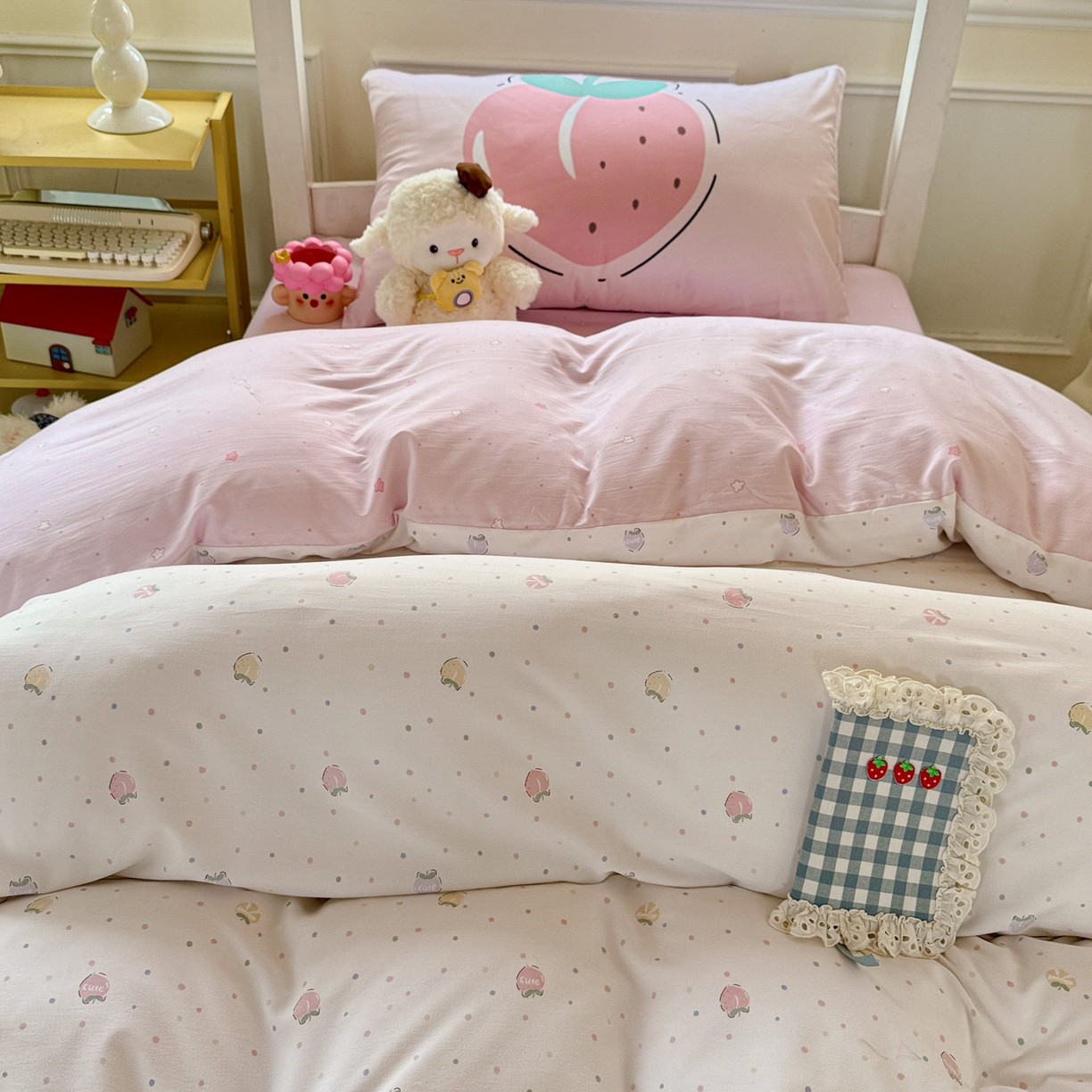 91家纺网 家纺一手货源 找家纺 （总）海岛哥哥 2025新款软柔棉105g大版双面印花宿舍学生三件套上下铺三件套（提供买家秀）