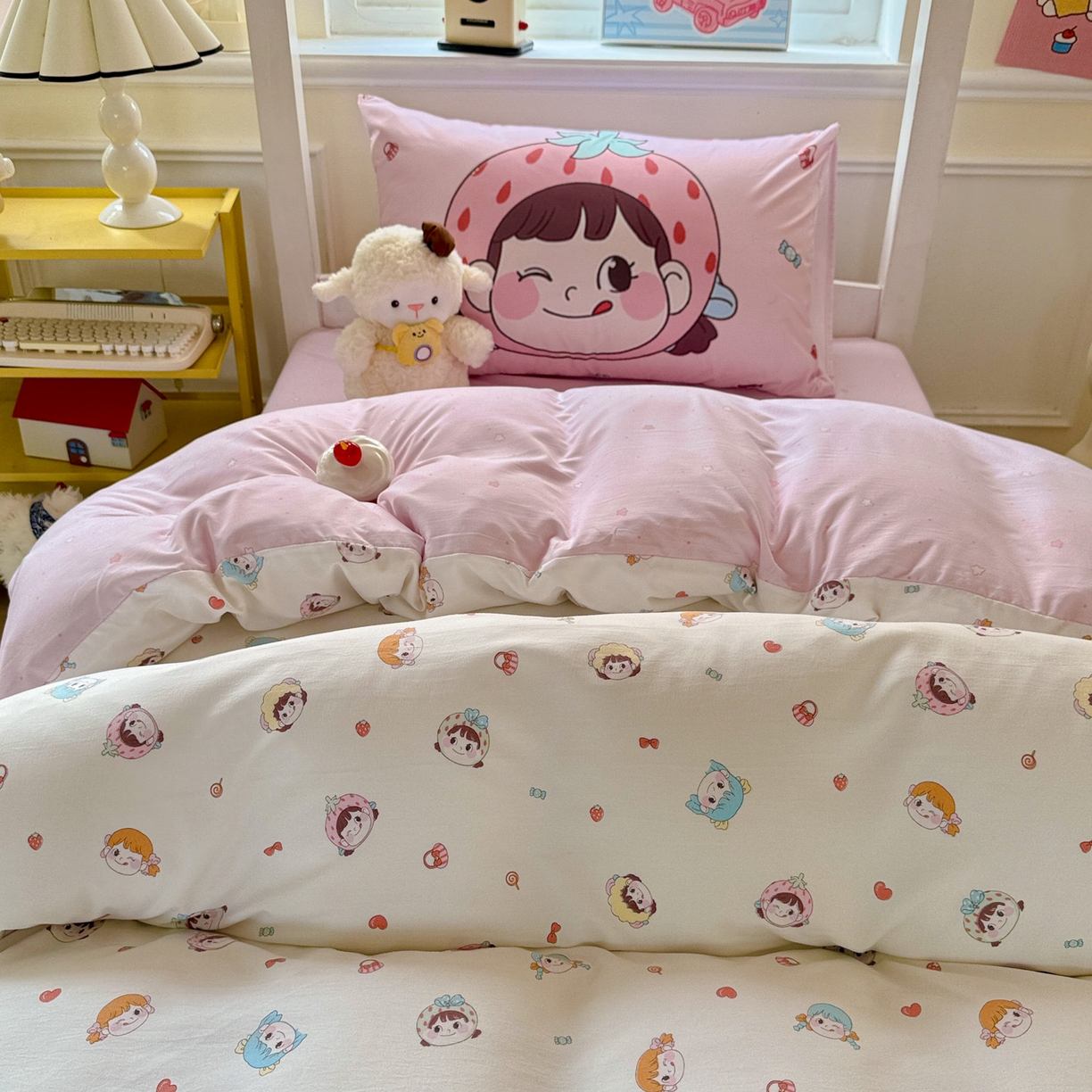 91家纺网 家纺一手货源 找家纺 （总）海岛哥哥 2025新款软柔棉105g大版双面印花宿舍学生三件套上下铺三件套（提供买家秀）