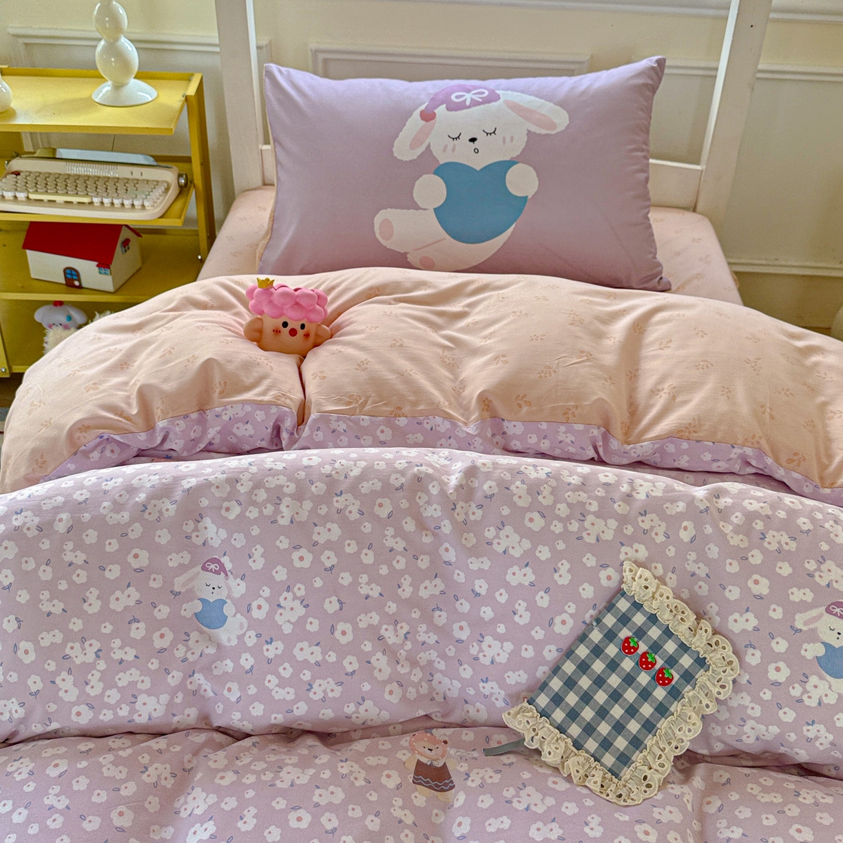 91家纺网 家纺一手货源 找家纺 （总）海岛哥哥 2025新款软柔棉105g大版双面印花宿舍学生三件套上下铺三件套（提供买家秀）