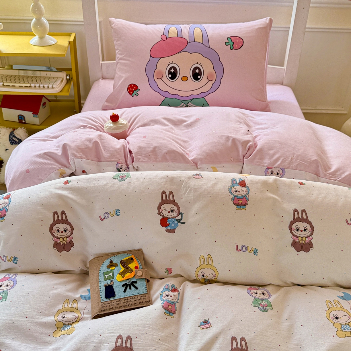 91家纺网 家纺一手货源 找家纺 （总）海岛哥哥 2025新款软柔棉105g大版双面印花宿舍学生三件套上下铺三件套（提供买家秀）