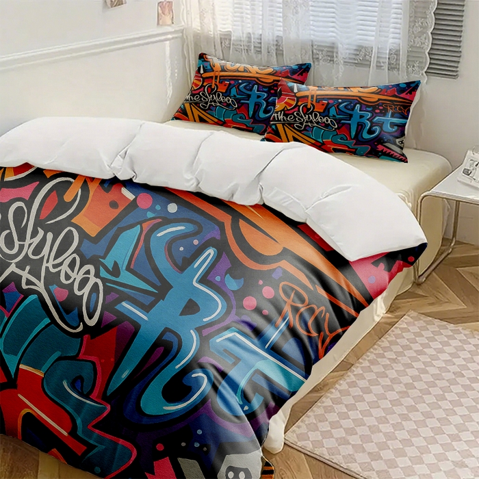 91家纺网 家纺一手货源 找家纺 （总）轩贝雅 新款跨境Pod工厂数码印花被套套装（被套+枕套）第五批