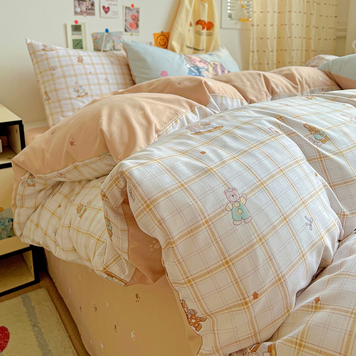 91家纺网 家纺一手货源 找家纺 海岛哥哥 2025新款105克软绵绵大版枕套四件套系列-大床图（有买家秀）可可小兔