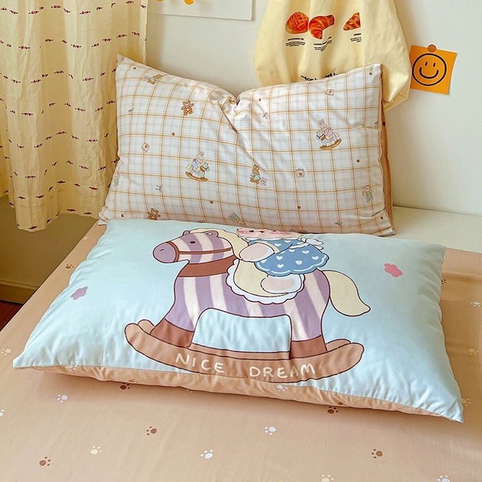 91家纺网 家纺一手货源 找家纺 海岛哥哥 2025新款105克软绵绵大版枕套四件套系列-大床图（有买家秀）可可小兔