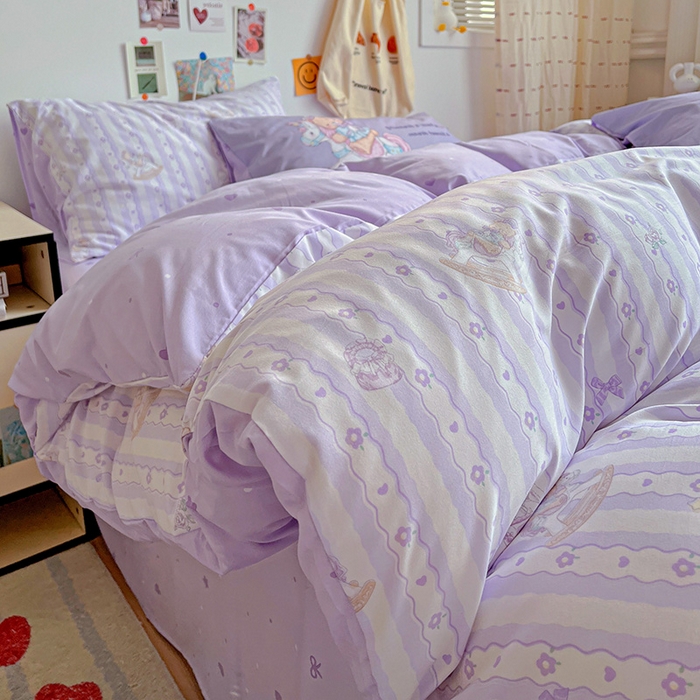 91家纺网 家纺一手货源 找家纺 海岛哥哥 2025新款105克软绵绵大版枕套四件套系列-大床图（有买家秀）梦幻乐园