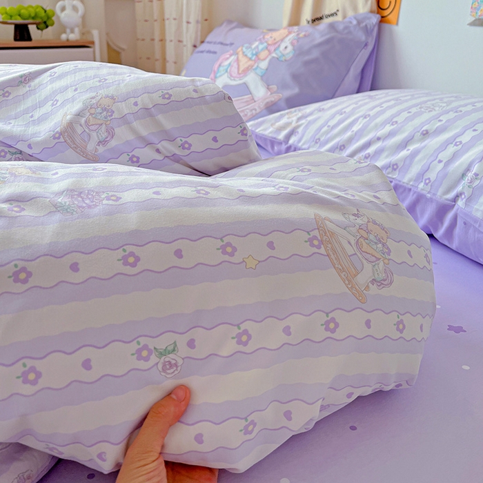 91家纺网 家纺一手货源 找家纺 海岛哥哥 2025新款105克软绵绵大版枕套四件套系列-大床图（有买家秀）梦幻乐园