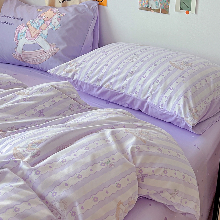 91家纺网 家纺一手货源 找家纺 海岛哥哥 2025新款105克软绵绵大版枕套四件套系列-大床图（有买家秀）梦幻乐园