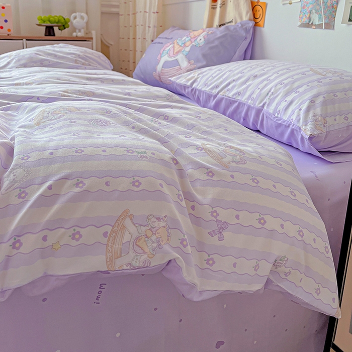 91家纺网 家纺一手货源 找家纺 海岛哥哥 2025新款105克软绵绵大版枕套四件套系列-大床图（有买家秀）梦幻乐园