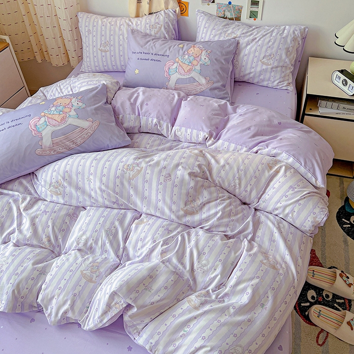 91家纺网 家纺一手货源 找家纺 海岛哥哥 2025新款105克软绵绵大版枕套四件套系列-大床图（有买家秀）梦幻乐园