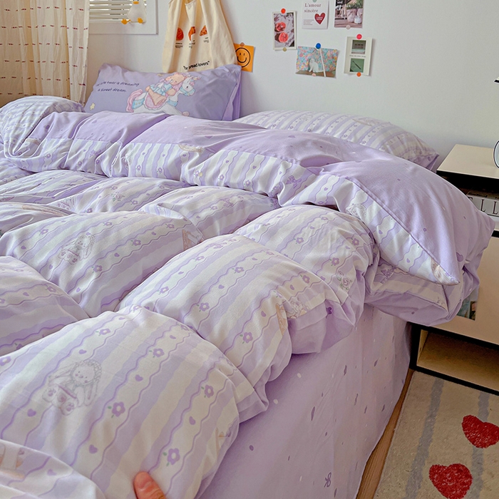 91家纺网 家纺一手货源 找家纺 海岛哥哥 2025新款105克软绵绵大版枕套四件套系列-大床图（有买家秀）梦幻乐园