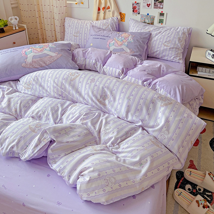 91家纺网 家纺一手货源 找家纺 海岛哥哥 2025新款105克软绵绵大版枕套四件套系列-大床图（有买家秀）梦幻乐园