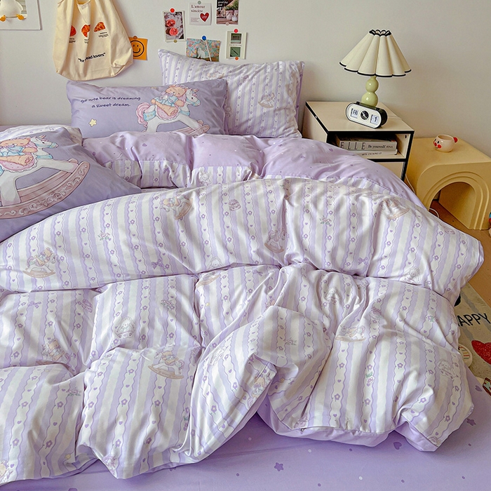 91家纺网 家纺一手货源 找家纺 海岛哥哥 2025新款105克软绵绵大版枕套四件套系列-大床图（有买家秀）梦幻乐园