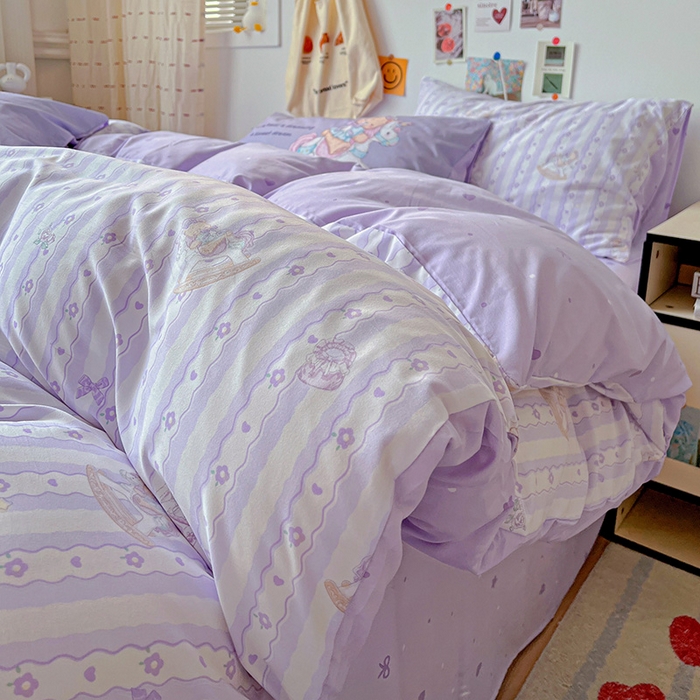 91家纺网 家纺一手货源 找家纺 海岛哥哥 2025新款105克软绵绵大版枕套四件套系列-大床图（有买家秀）梦幻乐园