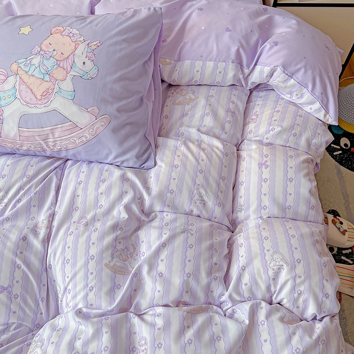 91家纺网 家纺一手货源 找家纺 海岛哥哥 2025新款105克软绵绵大版枕套四件套系列-大床图（有买家秀）梦幻乐园