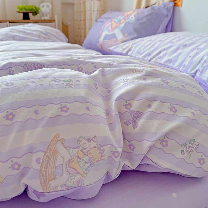 91家纺网 家纺一手货源 找家纺 海岛哥哥 2025新款105克软绵绵大版枕套四件套系列-大床图（有买家秀）梦幻乐园