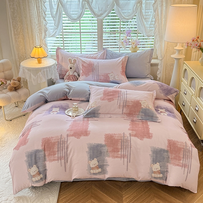 91家纺网 家纺一手货源 找家纺 （总）巧玲珑 2025新款100%数码印花生态AB版四件套