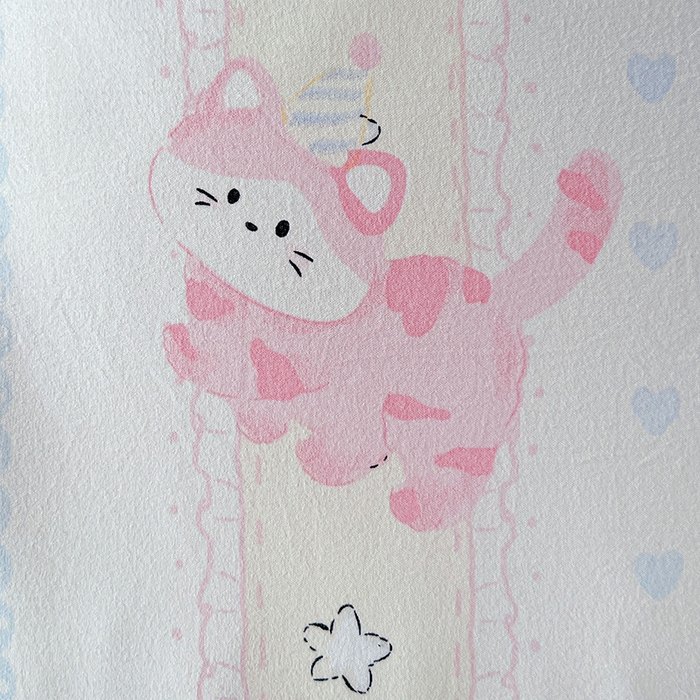 91家纺网 家纺一手货源 找家纺 海岛哥哥 2025新款105克软绵绵大版枕套四件套系列-大床图（有买家秀）甜心小猫