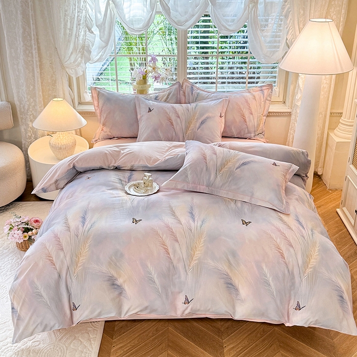 91家纺网 家纺一手货源 找家纺 （总）巧玲珑 2025新款100%数码印花生态AB版四件套