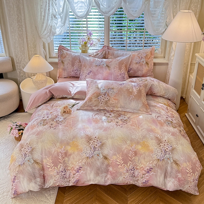 91家纺网 家纺一手货源 找家纺 （总）巧玲珑 2025新款100%数码印花生态AB版四件套