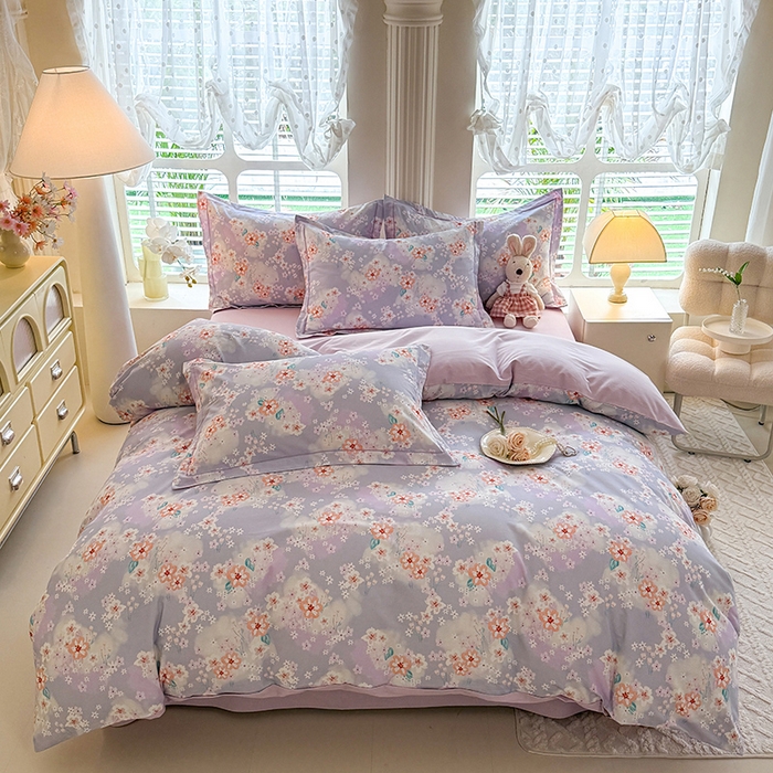 91家纺网 家纺一手货源 找家纺 （总）巧玲珑 2025新款100%数码印花生态AB版四件套