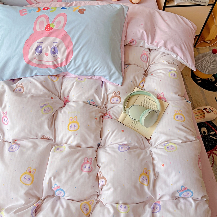 91家纺网 家纺一手货源 找家纺 海岛哥哥 2025新款105克软绵绵大版枕套四件套系列-大床图（有买家秀）玩偶合集