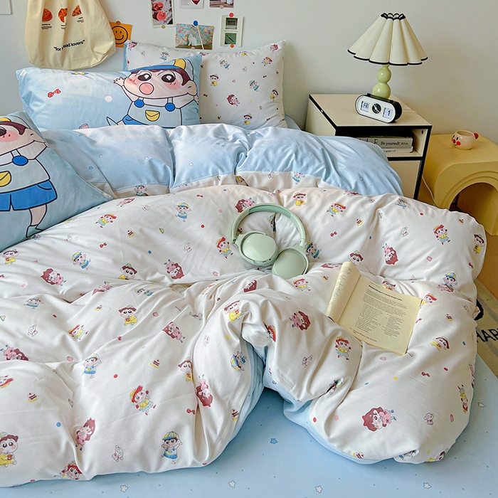 91家纺网 家纺一手货源 找家纺 海岛哥哥 2025新款105克软绵绵大版枕套四件套系列-大床图（有买家秀）小新的好友