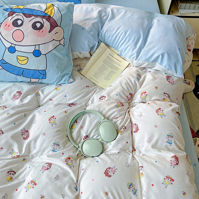 91家纺网 家纺一手货源 找家纺 海岛哥哥 2025新款105克软绵绵大版枕套四件套系列-大床图（有买家秀）小新的好友