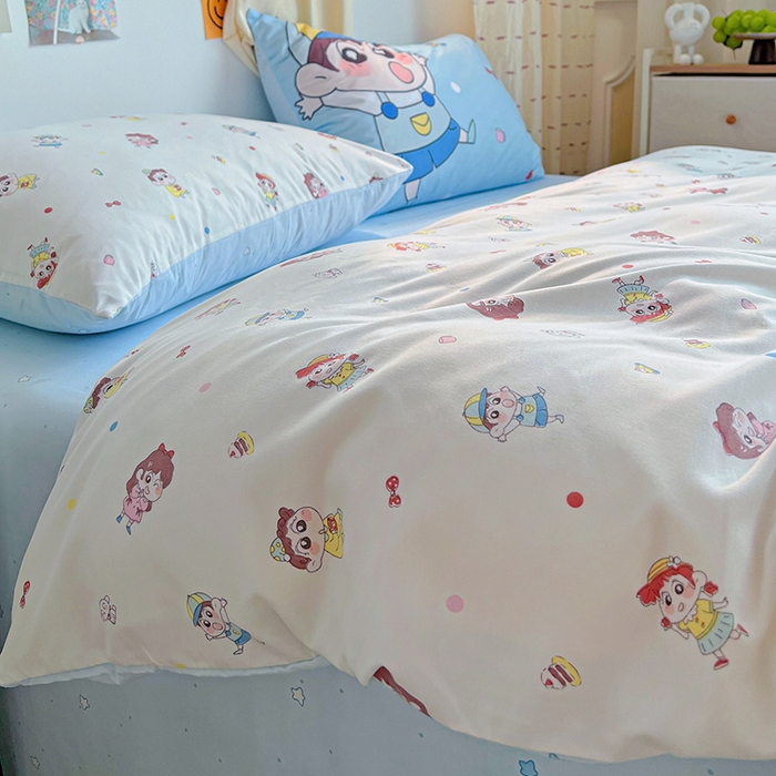 91家纺网 家纺一手货源 找家纺 海岛哥哥 2025新款105克软绵绵大版枕套四件套系列-大床图（有买家秀）小新的好友