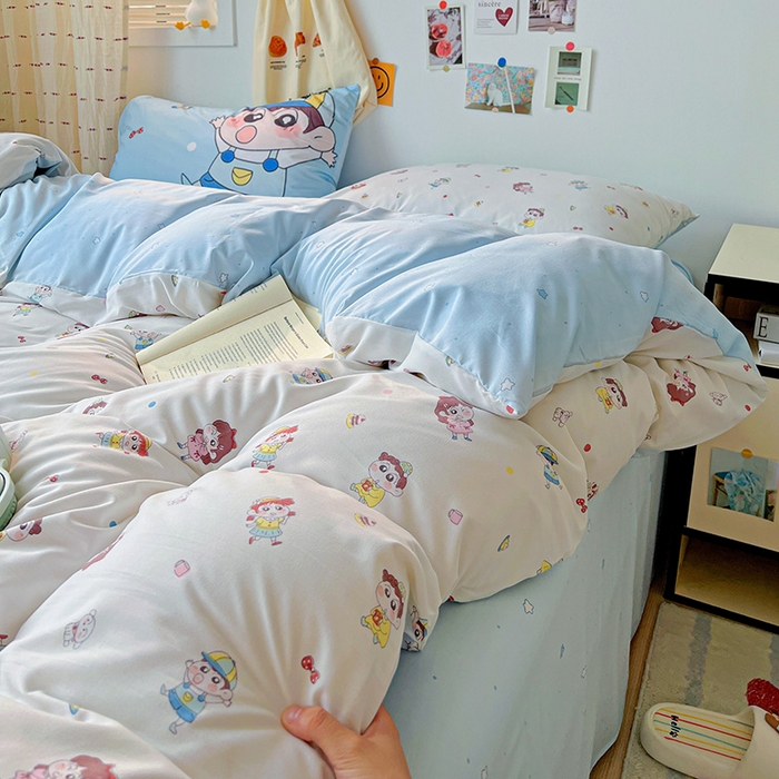 91家纺网 家纺一手货源 找家纺 海岛哥哥 2025新款105克软绵绵大版枕套四件套系列-大床图（有买家秀）小新的好友