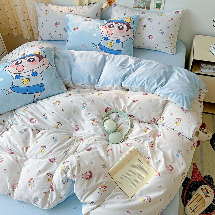 91家纺网 家纺一手货源 找家纺 海岛哥哥 2025新款105克软绵绵大版枕套四件套系列-大床图（有买家秀）小新的好友