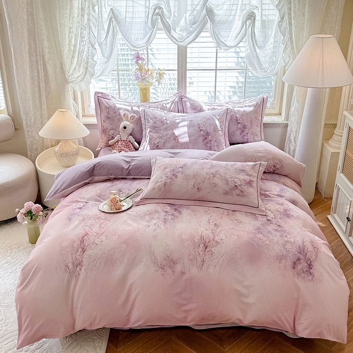 91家纺网 家纺一手货源 找家纺 （总）巧玲珑 2025新款100%数码印花生态AB版四件套