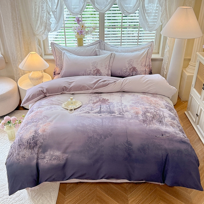 91家纺网 家纺一手货源 找家纺 （总）巧玲珑 2025新款100%数码印花生态AB版四件套