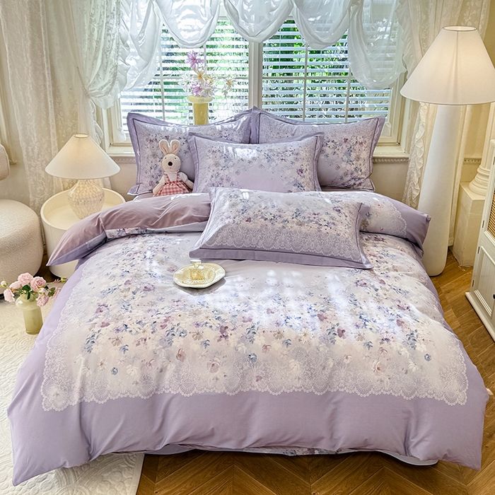 91家纺网 家纺一手货源 找家纺 （总）巧玲珑 2025新款100%数码印花生态AB版四件套