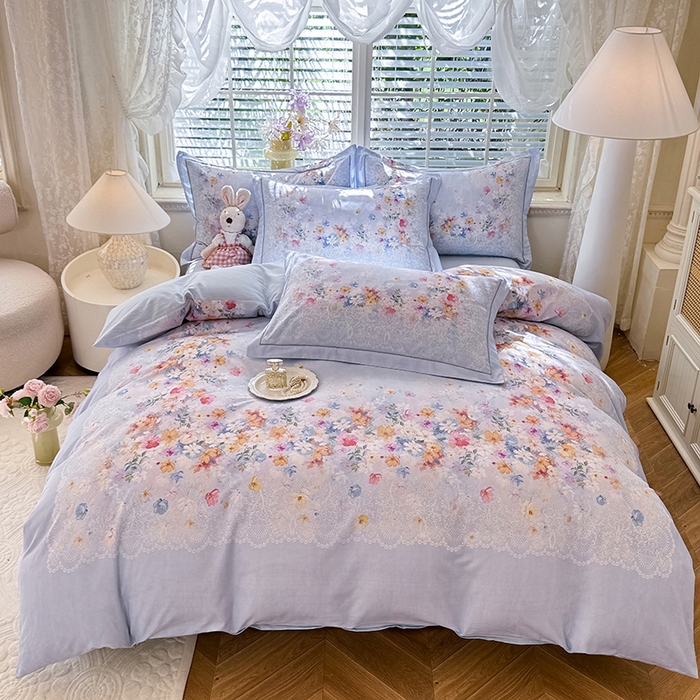 91家纺网 家纺一手货源 找家纺 （总）巧玲珑 2025新款100%数码印花生态AB版四件套