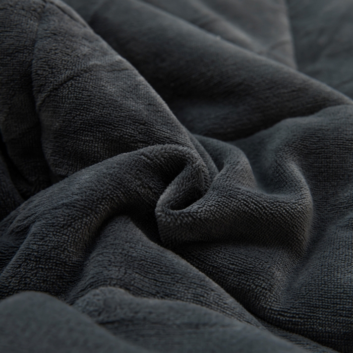 91家纺网 家纺一手货源 找家纺 恩和家纺 2025新款牛奶绒方格绗缝毯 深灰