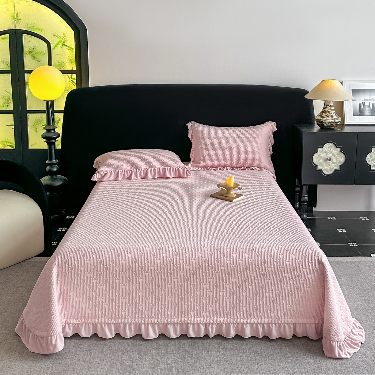 手艺人家纺 2025新款高克重韩国绒三件套 HS-粉色