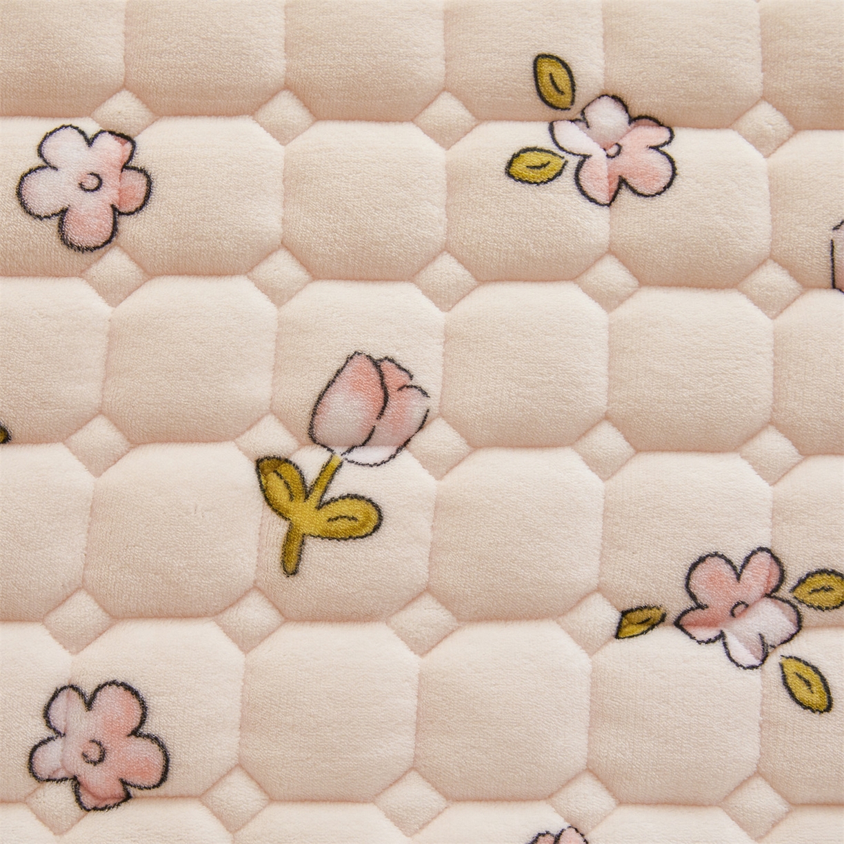 91家纺网 家纺一手货源 找家纺 雯豆家纺 【加厚款】2025新款牛奶绒床褥床垫学生宿舍床护垫子 牛奶绒床褥-月季小兔【加厚款】