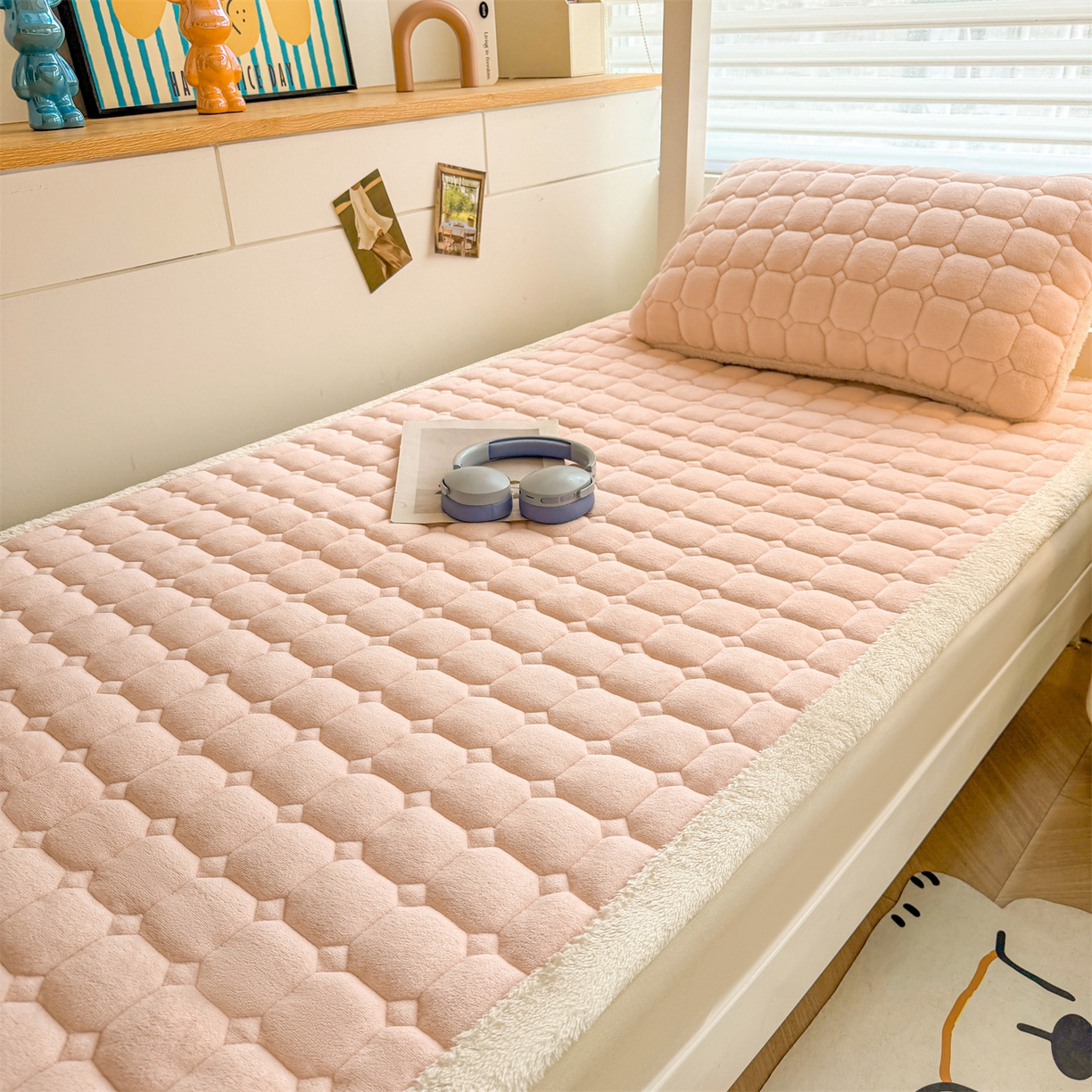 91家纺网 家纺一手货源 找家纺 （总）雯豆家纺 【加厚款】2025新款牛奶绒床褥纯色学生宿舍床垫子