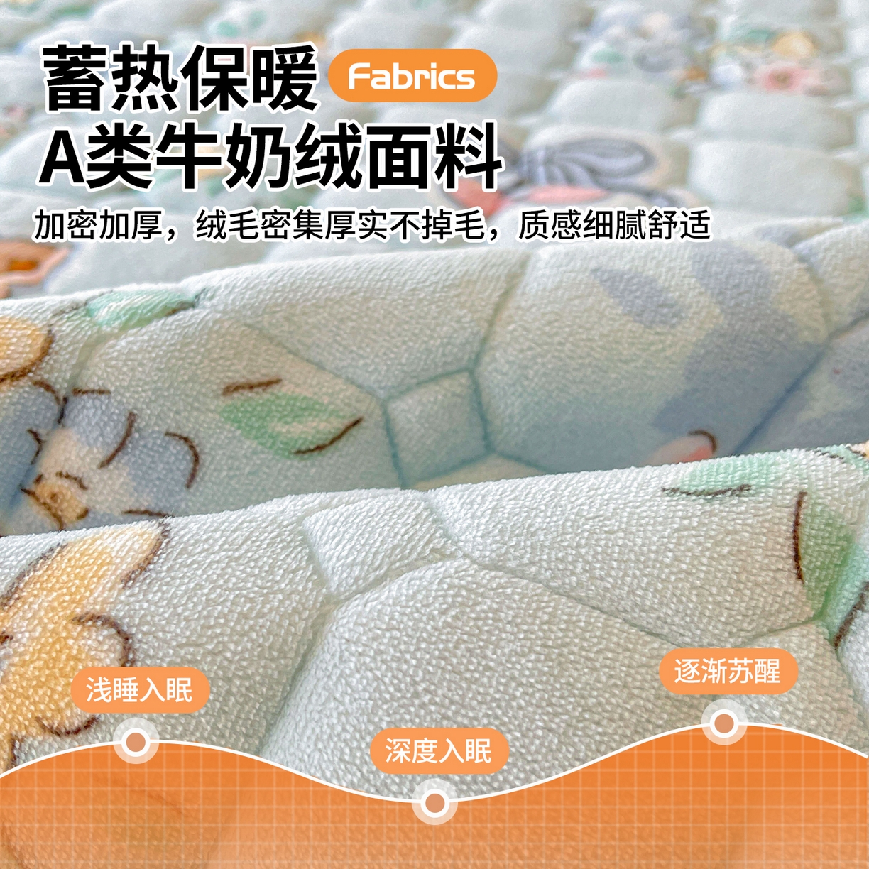 91家纺网 家纺一手货源 找家纺 雯豆家纺 【加厚款】2025新款牛奶绒床垫床护垫印花小清新床褥床垫子 牛奶绒床褥-多彩生活【加厚款】