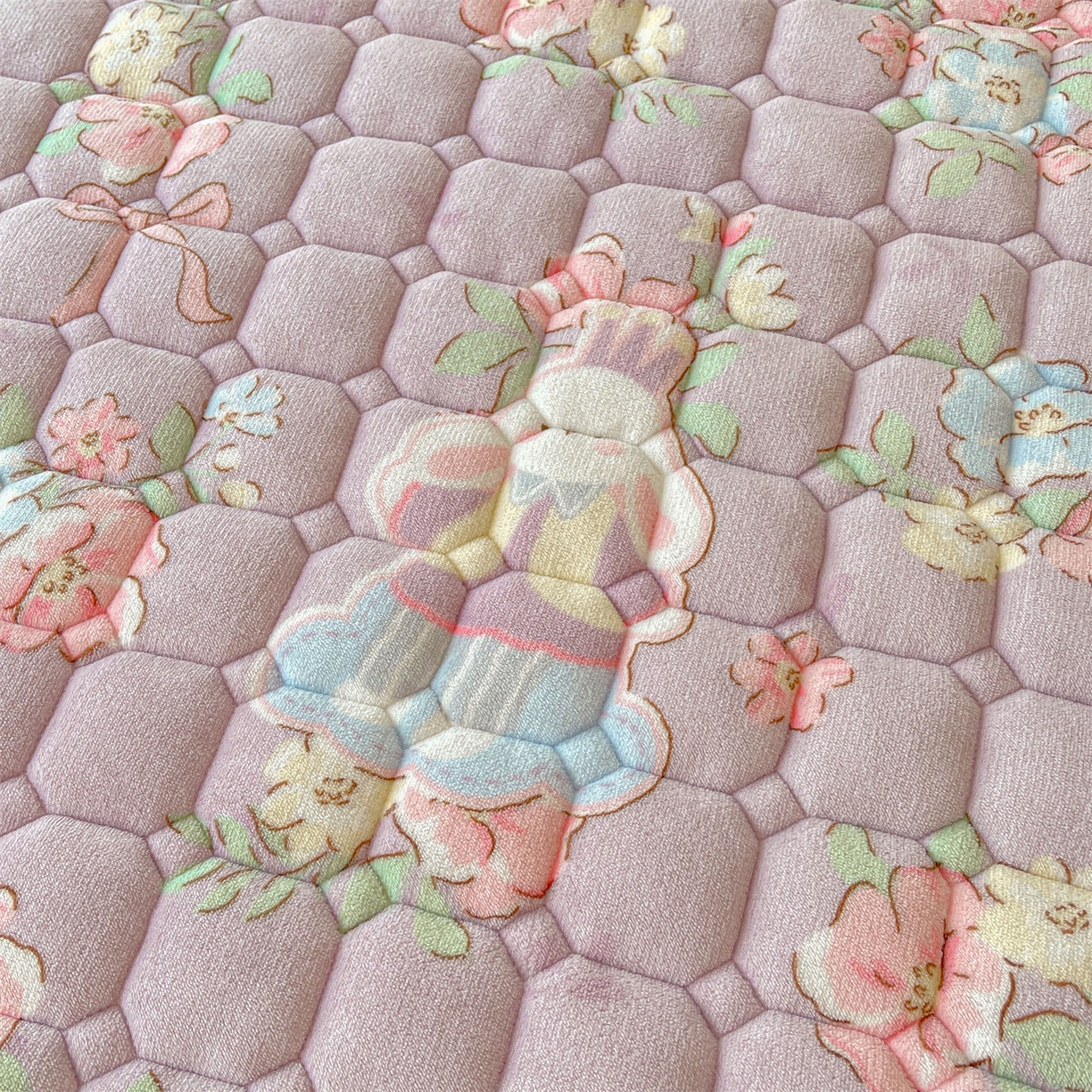 91家纺网 家纺一手货源 找家纺 雯豆家纺 【加厚款】2025新款牛奶绒床垫床护垫印花小清新床褥床垫子 牛奶绒床褥-花花仙子【加厚款】