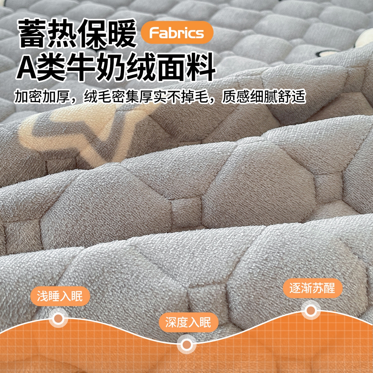 91家纺网 家纺一手货源 找家纺 雯豆家纺 【加厚款】2025新款牛奶绒床垫床护垫印花小清新床褥床垫子 牛奶绒床褥-满天星【加厚款】