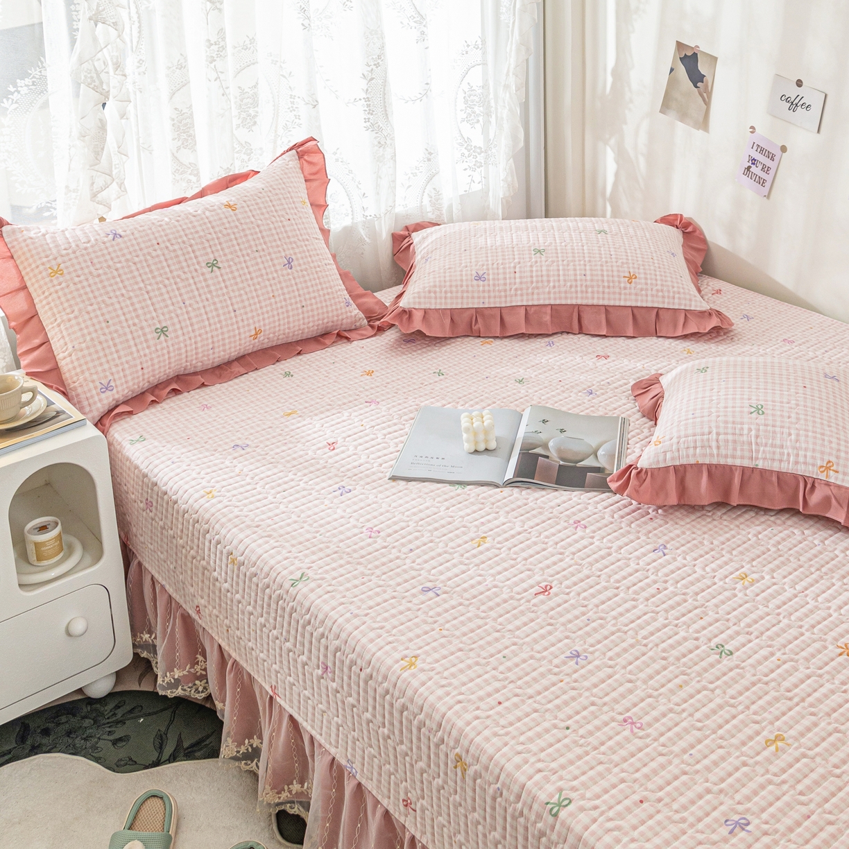 91家纺网 家纺一手货源 找家纺 （总）美优兰 2025新款全棉防滑榻榻米炕垫纯棉床盖三件套