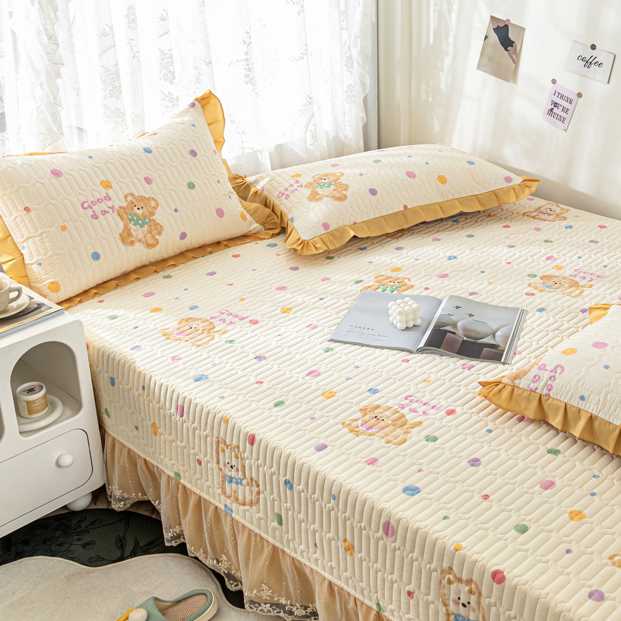 91家纺网 家纺一手货源 找家纺 （总）美优兰 2025新款全棉防滑榻榻米炕垫纯棉床盖三件套