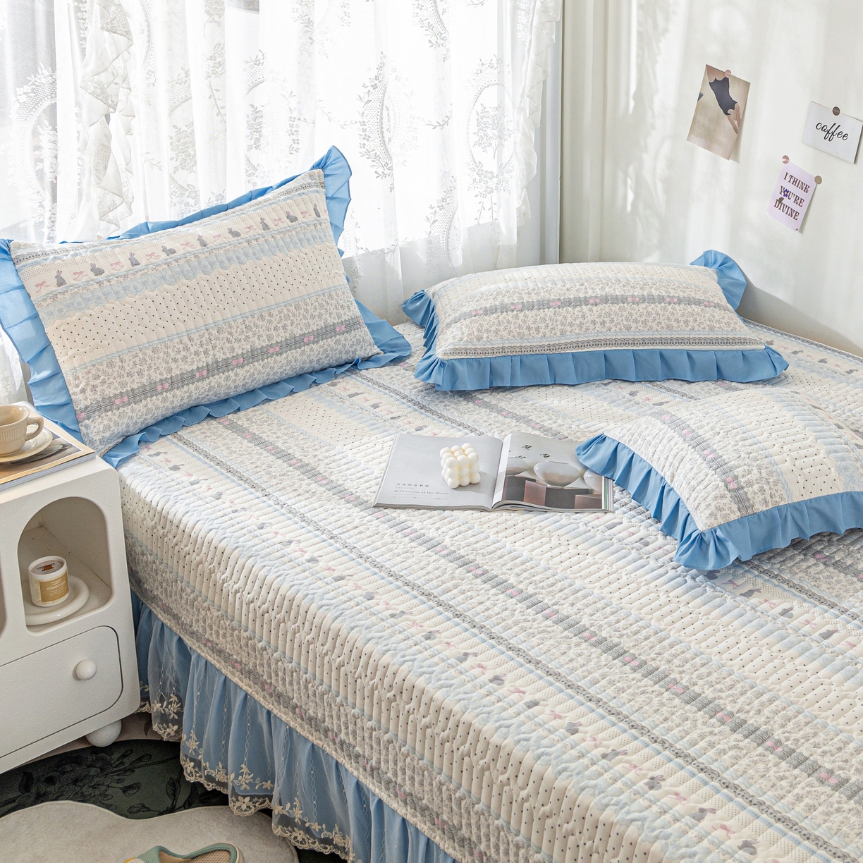 91家纺网 家纺一手货源 找家纺 （总）美优兰 2025新款全棉防滑榻榻米炕垫纯棉床盖三件套