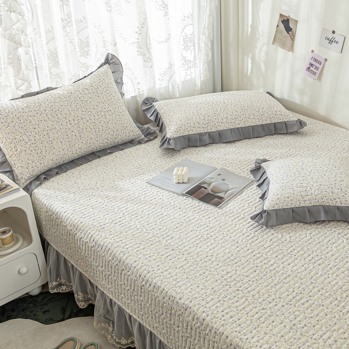 91家纺网 家纺一手货源 找家纺 （总）美优兰 2025新款全棉防滑榻榻米炕垫纯棉床盖三件套