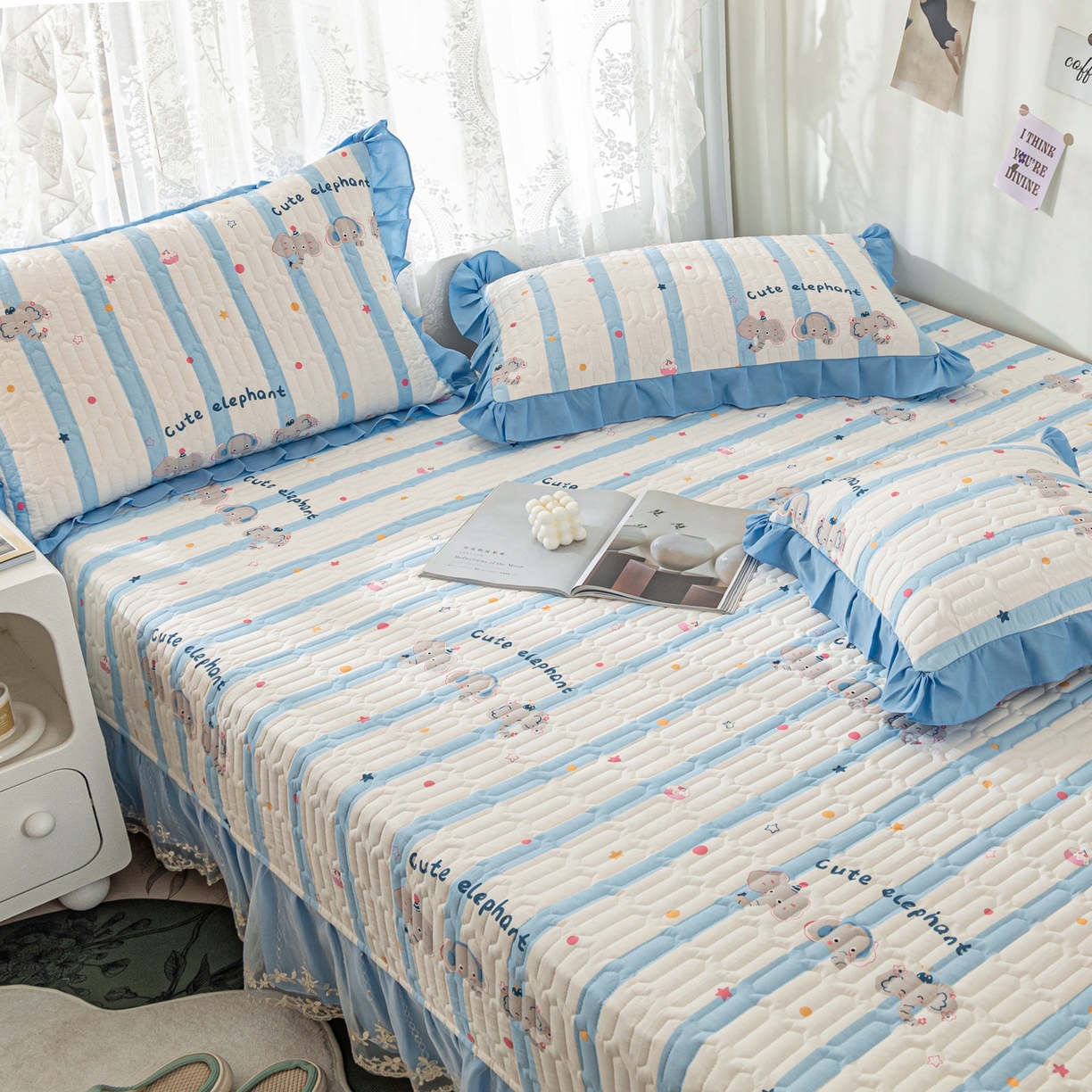 91家纺网 家纺一手货源 找家纺 （总）美优兰 2025新款全棉防滑榻榻米炕垫纯棉床盖三件套