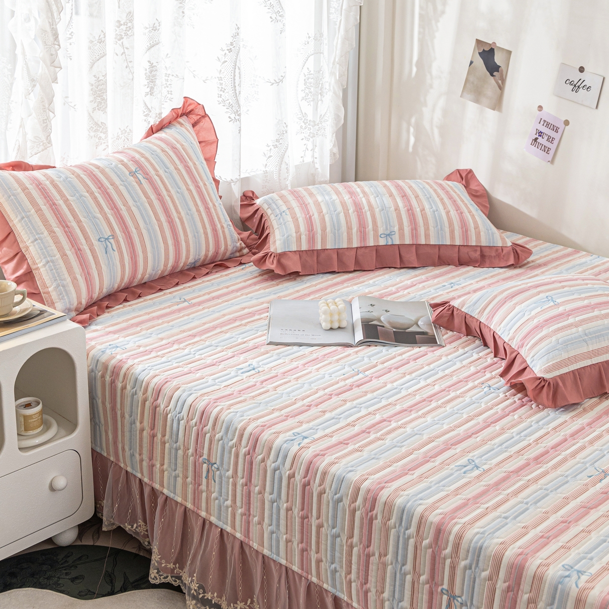 91家纺网 家纺一手货源 找家纺 （总）美优兰 2025新款全棉防滑榻榻米炕垫纯棉床盖三件套