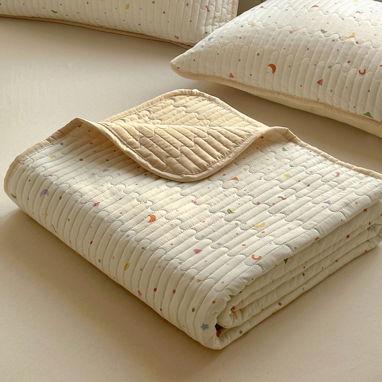 91家纺网 家纺一手货源 找家纺 （总）暖萌 2025新款A类全棉棉花床盖印花系列三件套