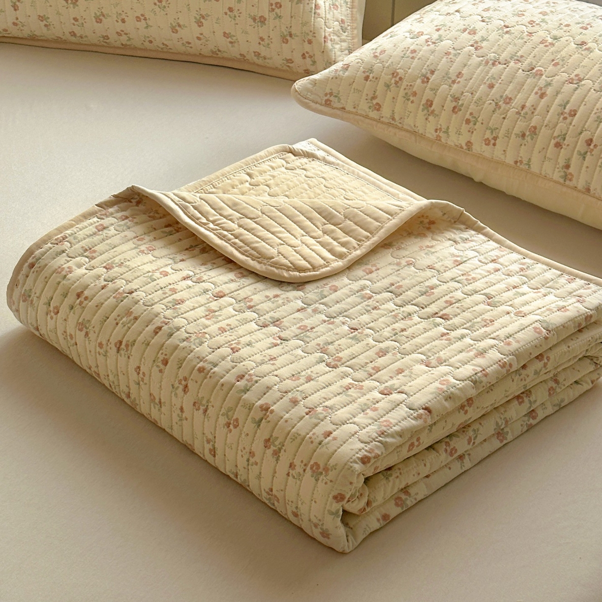 暖萌 2025新款A类全棉棉花床盖印花系列三件套 觅秋