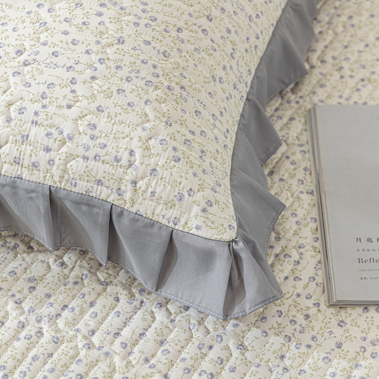 91家纺网 家纺一手货源 找家纺 美优兰 2025新款全棉防滑榻榻米炕垫纯棉床盖三件套 满天星