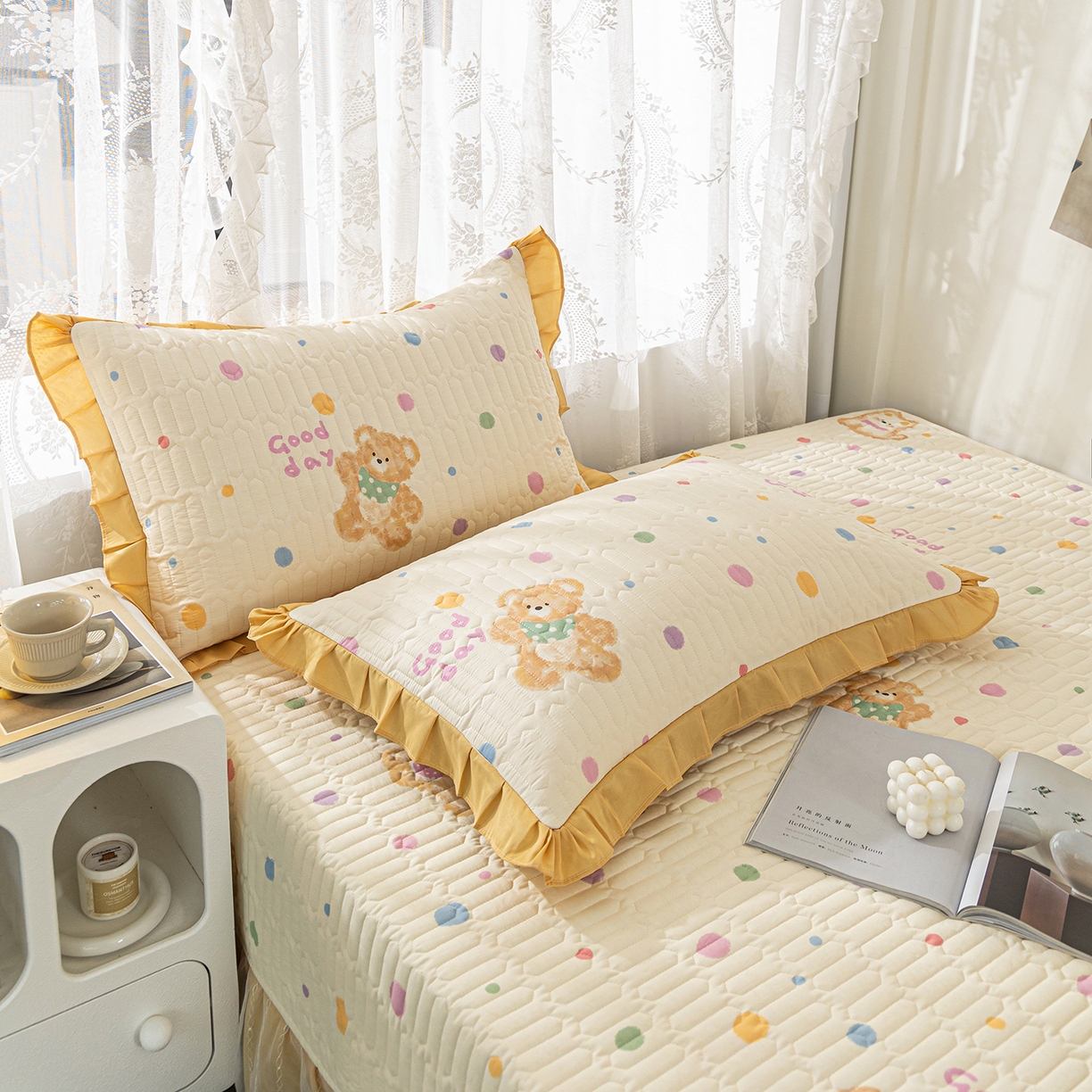 91家纺网 家纺一手货源 找家纺 美优兰 2025新款全棉防滑榻榻米炕垫纯棉床盖三件套 哈基米